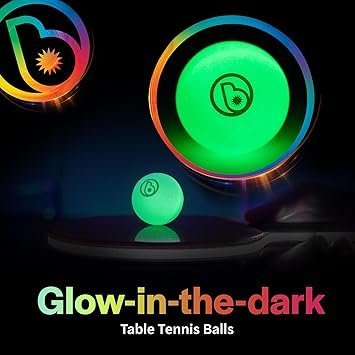 Brightz Glow in The Dark Ping Pong Balls 6Pack Green Colored Neon Ping Pong Balls
